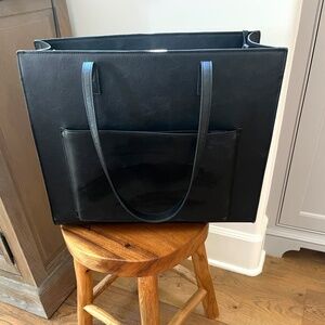 Black Beis Large Work Tote (up to 15 in laptop pocket)